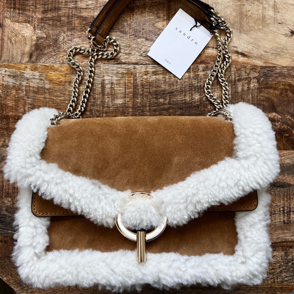 Sandro-Paris Sheerling Tan Handbag